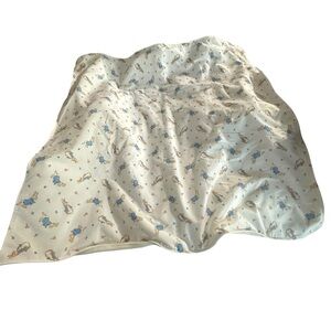 Cream Patterned Peter Rabbit Baby Blanket